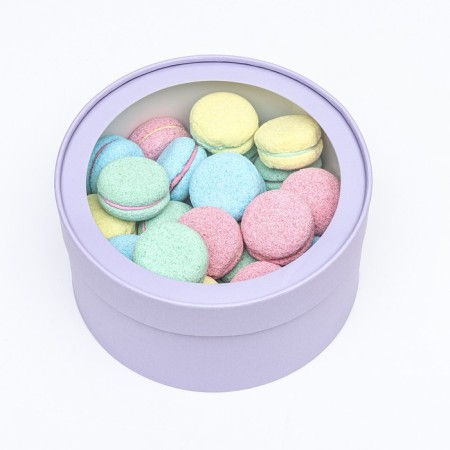 Gift box "Frilly" pale purple, hooked with a window, 21 x 11 cm-1