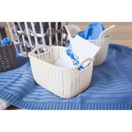 Storage basket with handles "Weaving", plastic, 24 × 16 × 13 cm, color mix-7