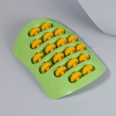 Foot massage, with spikes, 26 × 18 × 5 cm, green/orange color-3