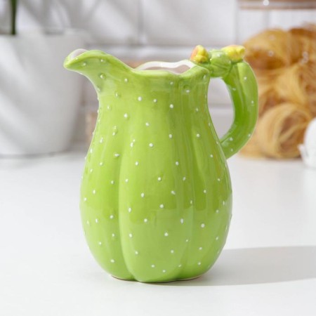 Ceramic curamic jug, 1 l, green color