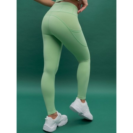 Sports female leggings, size XL, green color-2