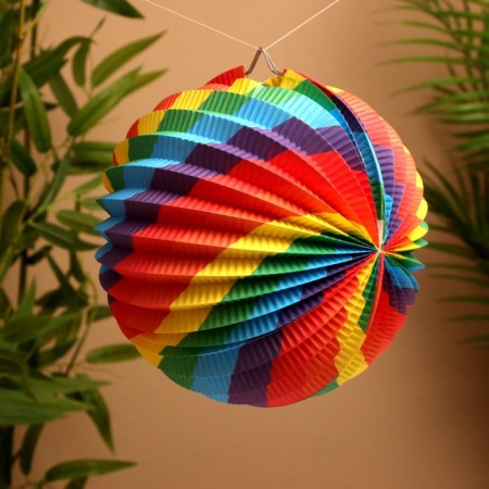 Ball paper decorative "Rainbow" diameter 20 cm, col. multi -colored
