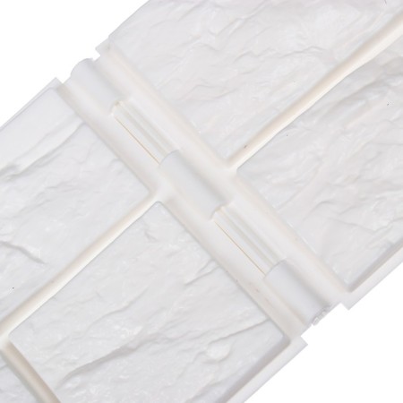 Decorative fence, 24 × 177.5 cm, 5 sections, plastic, white, "stone"-9