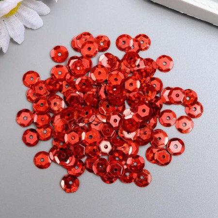 Sequins "Zlatka ZL" 6 mm, 10 g, red-2