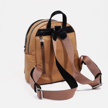 Women's backpack made of artificial leather, cosmetic bag, Otara, beige/yellow color-5