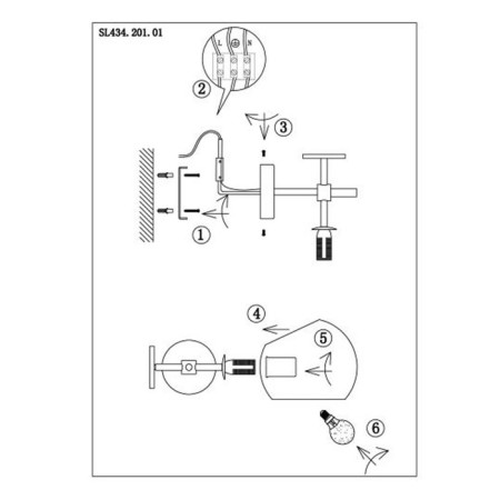 Sconces st. SL434.201.01. Calmare. 1x40 W, E14, 32.2x15 cm, brass color-9