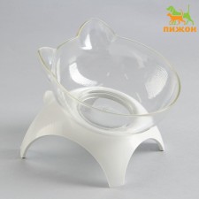 The bowl is transparent on a white stand 10 x 12 x 13.5 cm