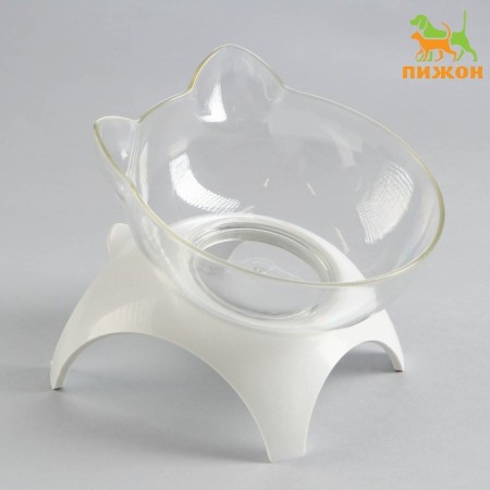The bowl is transparent on a white stand 10 x 12 x 13.5 cm