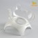 The bowl is transparent on a white stand 10 x 12 x 13.5 cm