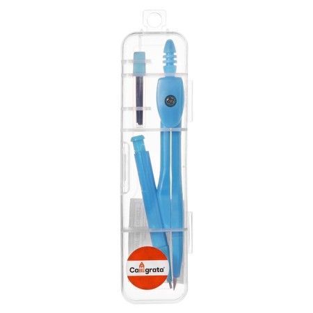 Metal circus 120 mm with a mechanical pencil, in a plastic pencil case, with barrels, mix-7