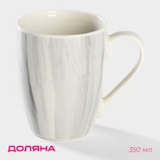 Ebru porcelain mug, 350 ml, gray, pink color
