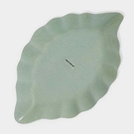 Glass Serving shares "Leaf", 31 × 19 cm, green color-7