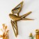 Panel interior polystone "Mirror swallow with patterns" gold 28x4.5x27 cm