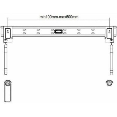 GMP 3003 bracket, fixed, 32-60 ", up to 50 kg, 14.5 mm from ST, black-1