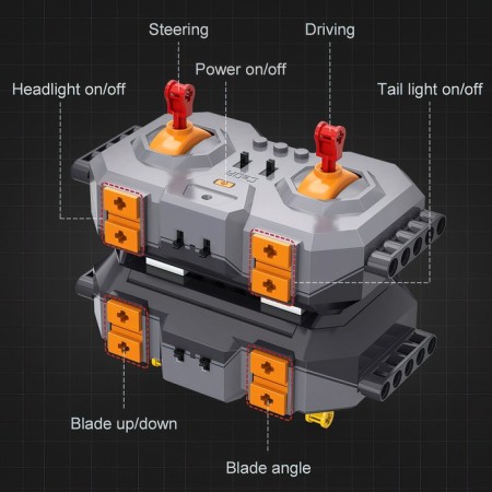 Radio -controlled designer "Construction bulldozer", 2826 parts, scale 1:17-14