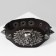 Bracelet Skin "Skull" with spikes, brown color with black silver, 23 cm