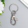 Metal keychain "Carabiner with flat ring" silver 3x7.5 cm