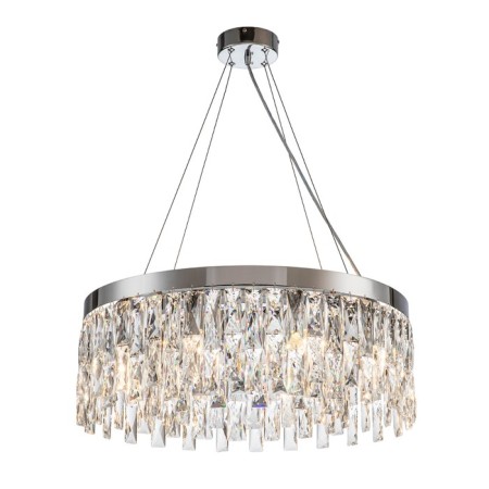 Suspended Indigo lamp, 12029/8p Chrome. 8x40W, E14, 600x600x255/1255 mm, transparent color