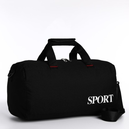 Sports bag with lightning, long belt, black color