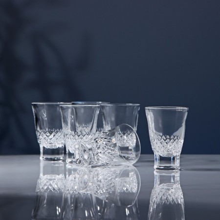 Set of crystal stops for wine, 30 ml, 6 pcs