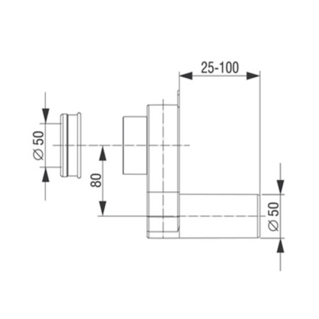 Siphon for Santek "Gala", horizontal-1