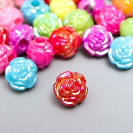 Beads for creativity plastic "rose" pearl set 30 pcs 1.2x1.2 cm-2