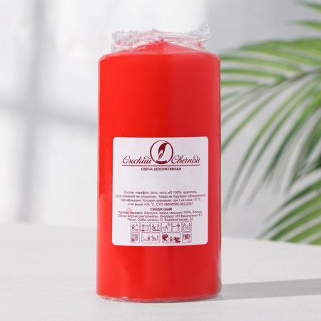 Candle - cylinder, 6x12.5 cm, 35 hours, 275 g, red-1