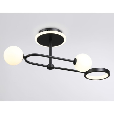 LED ceiling LED with a change of lamp and control panel Ambrella Light, Linetech, FL666223, G9, 29 W, 2175LUM, 3000-6400K, Black Black, White matte-3