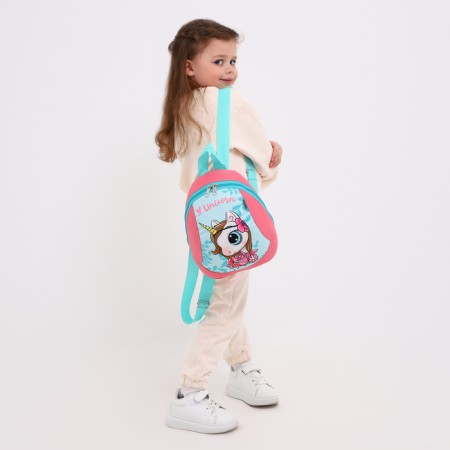 Baby backpack on a zipper, a reflective strip, pink color-2