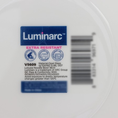 Set of salad bowls Luminarc Lotusia, d = 18 cm, glass ceramic, 6 pcs, white color-5