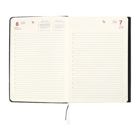 Dated diary 2024 A5 176 sheets, Devente.tudor, solid cover of artificial leather, lies, cream block 70 g/m2, black-16