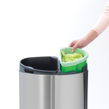 Garbage bucket Brabantia Touch Bin New, two -section, steel color, 10 l / 23 l-4