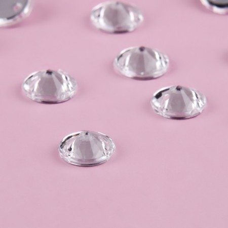 Rhinestones are sewing “cone”, from organic glass, d = 8 mm, 50 pcs, white color-2