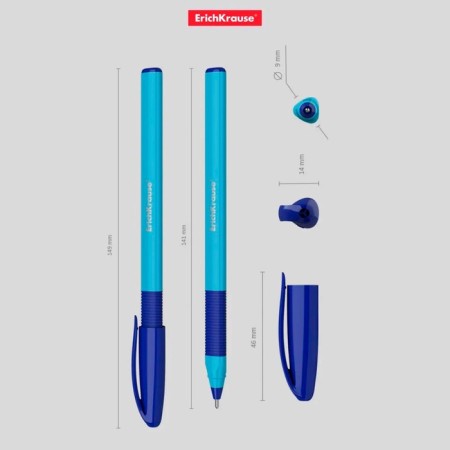 Ballic handle Erichkrause U-109 Neon Stick & Grip. Node 1.0 mm, Tround -sided mixing body, blue ink-3