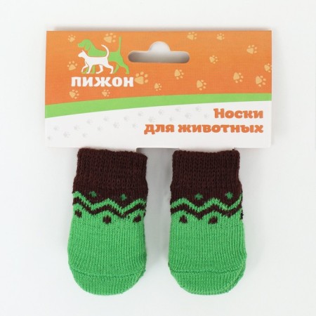 Non -slip socks, size S (2.5/3.5 * 6 cm), set 4 pcs, green-2