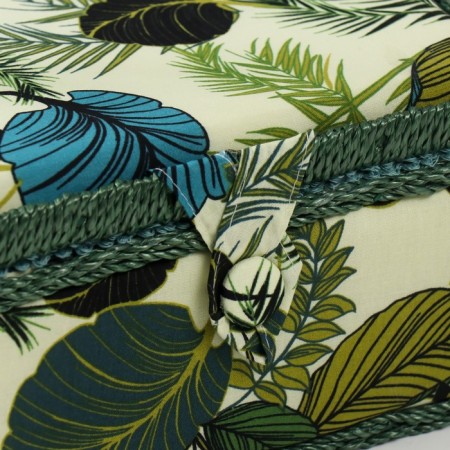 Casket for needlework "Tropical leaves on green" 20x20x11 cm-1