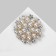 Brooch "Pearls", white color in matte gold