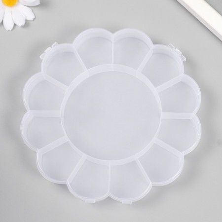 Casket Plastic for trifles "Flower" Transparent 13 departments 15.5x15.5x2.5 cm