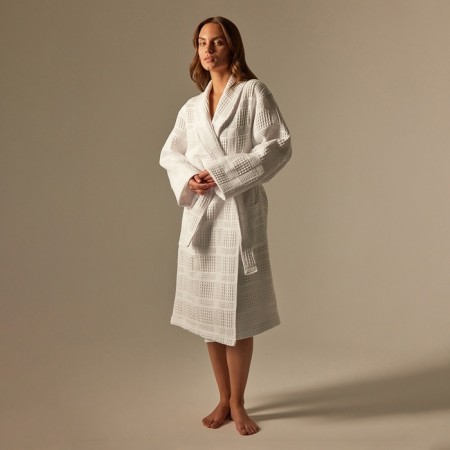 Welfare Women's bathrobe SL Home: Chess "Blanc de Blanc", size L, 100% cotton, 340 g/m2-4