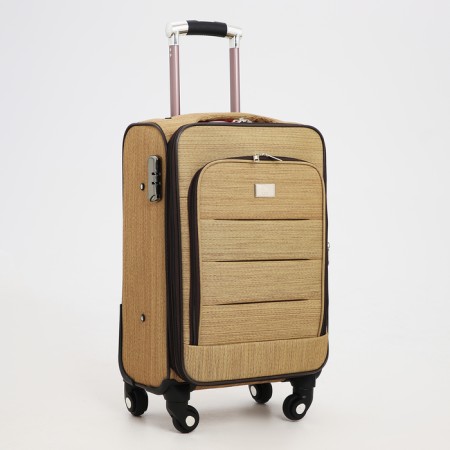 Small suitcase 20 "on lightning, code castle, with extension, beige color-1