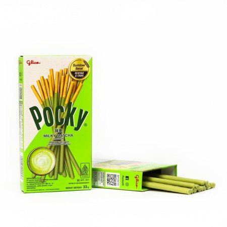 Палочки поки Pocky GLICO "Зелёный чай" в белом шоколаде, 33 г-3