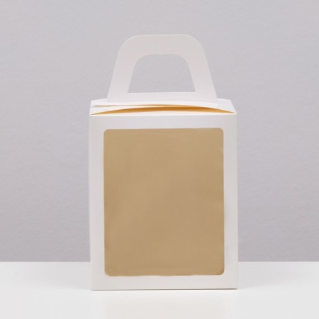 Folding box with a window, white, 15 x 15 x 18 cm-1