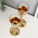 Glass candlestick set 2 pcs "Romance of candles" gold height 23 cm, 20 cm