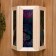 A wooden lampshade "Figure 1" with glass inserts with UV seal, small, 33x29x12cm