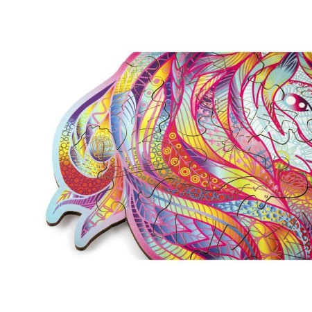 Wooden puzzle "Unicorn: Blue Flame", 16 × 17 cm-1
