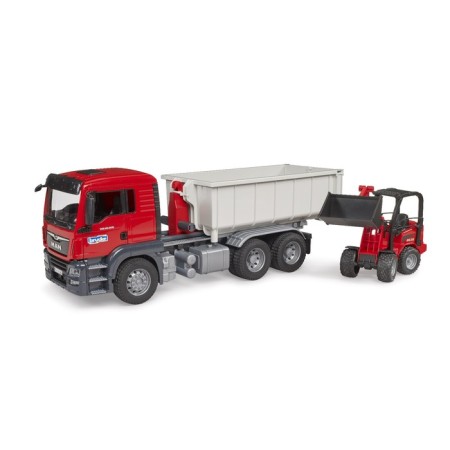 Bruder man dump truck with a loader-12