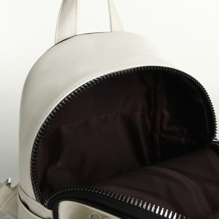 Women's backpack on lightning, white color-4