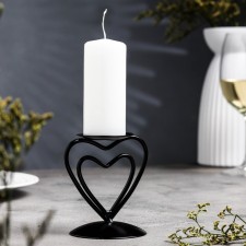 Glamur candlestick metal per 1 candle, 9x10.2 cm, black
