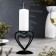 Glamur candlestick metal per 1 candle, 9x10.2 cm, black