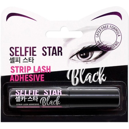 Glue for overhead eyelashes with a Selfie Star brush, black color, 5 g